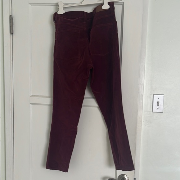 Madewell Burgundy Velvet Pants - Picture 3 of 4